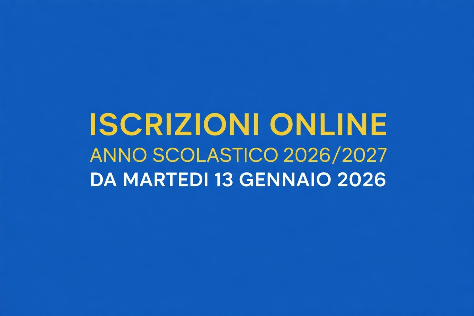 Iscrizioni online 2026/2027